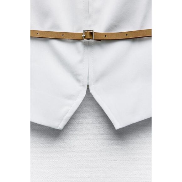 NWT ZARA SLIM FIT VEST TOP WITH BELT - Picture 9 of 9